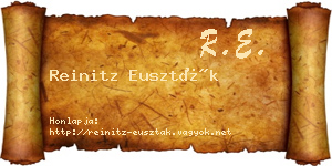 Reinitz Euszták névjegykártya
